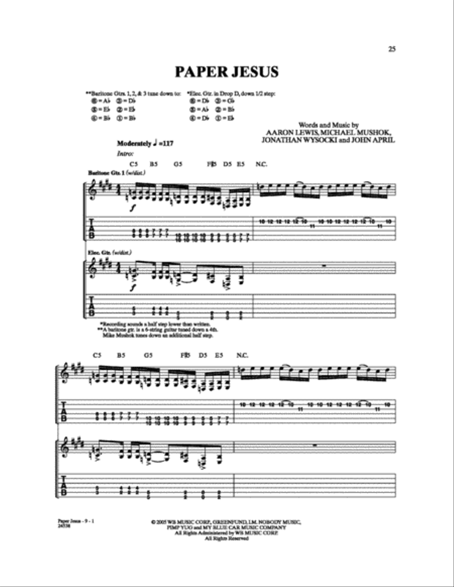 Paper Jesus Electric Guitar scores gallery preview page 1
