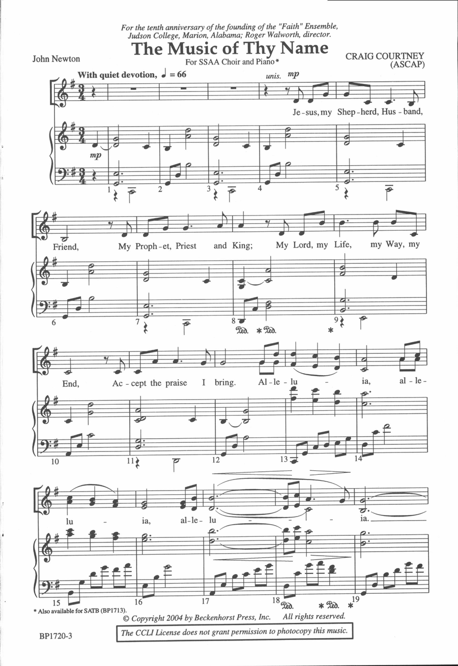 The Music of Thy Name - SSAA SSAA scores gallery preview page 2