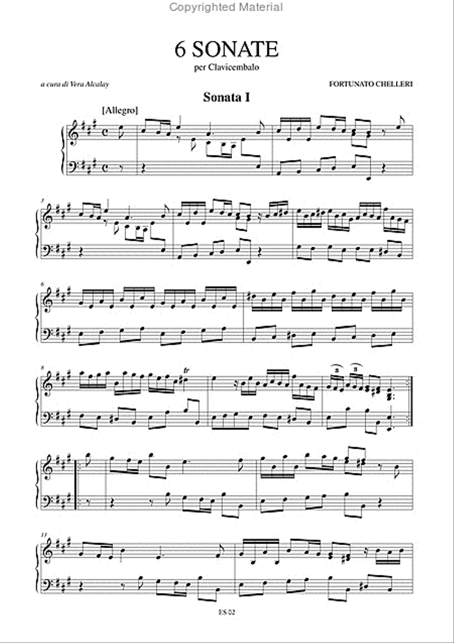 6 Sonatas (London, early 18th century) for Harpsichord Harpsichord scores gallery preview page 2