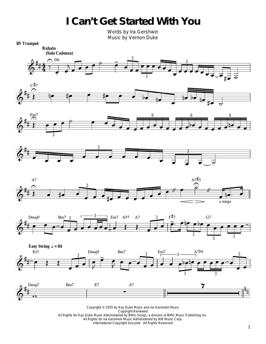 I Can't Get Started Trumpet scores gallery preview page 1