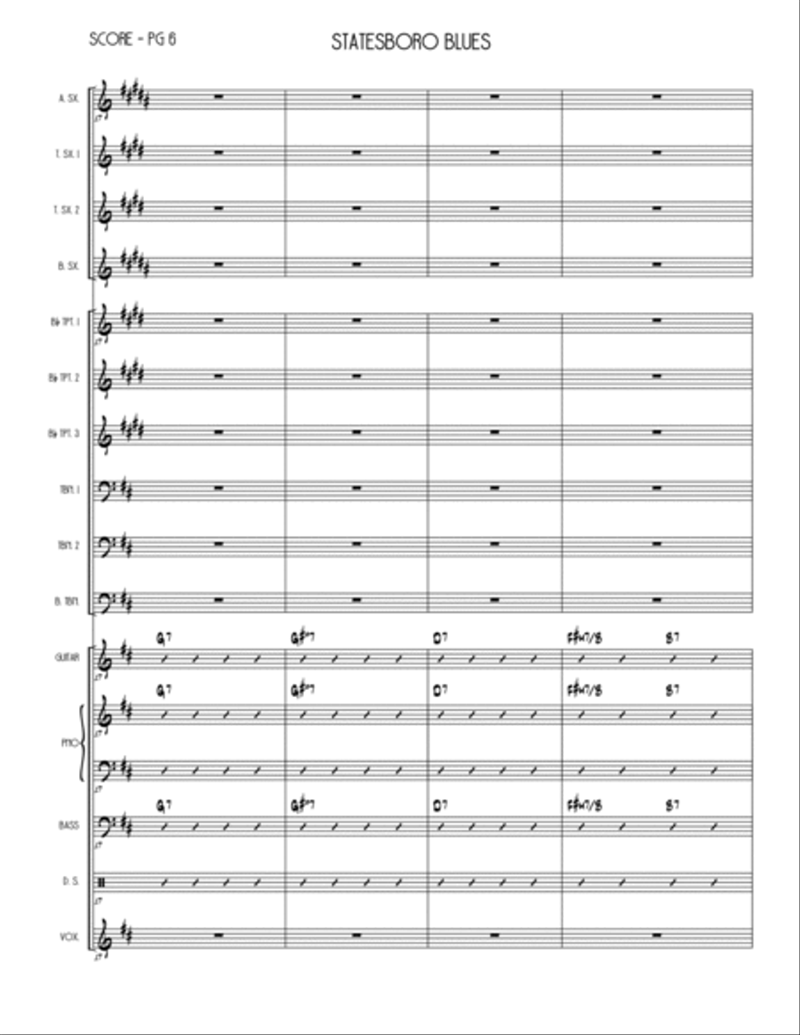 Statesboro Blues Jazz Ensemble scores gallery preview page 6