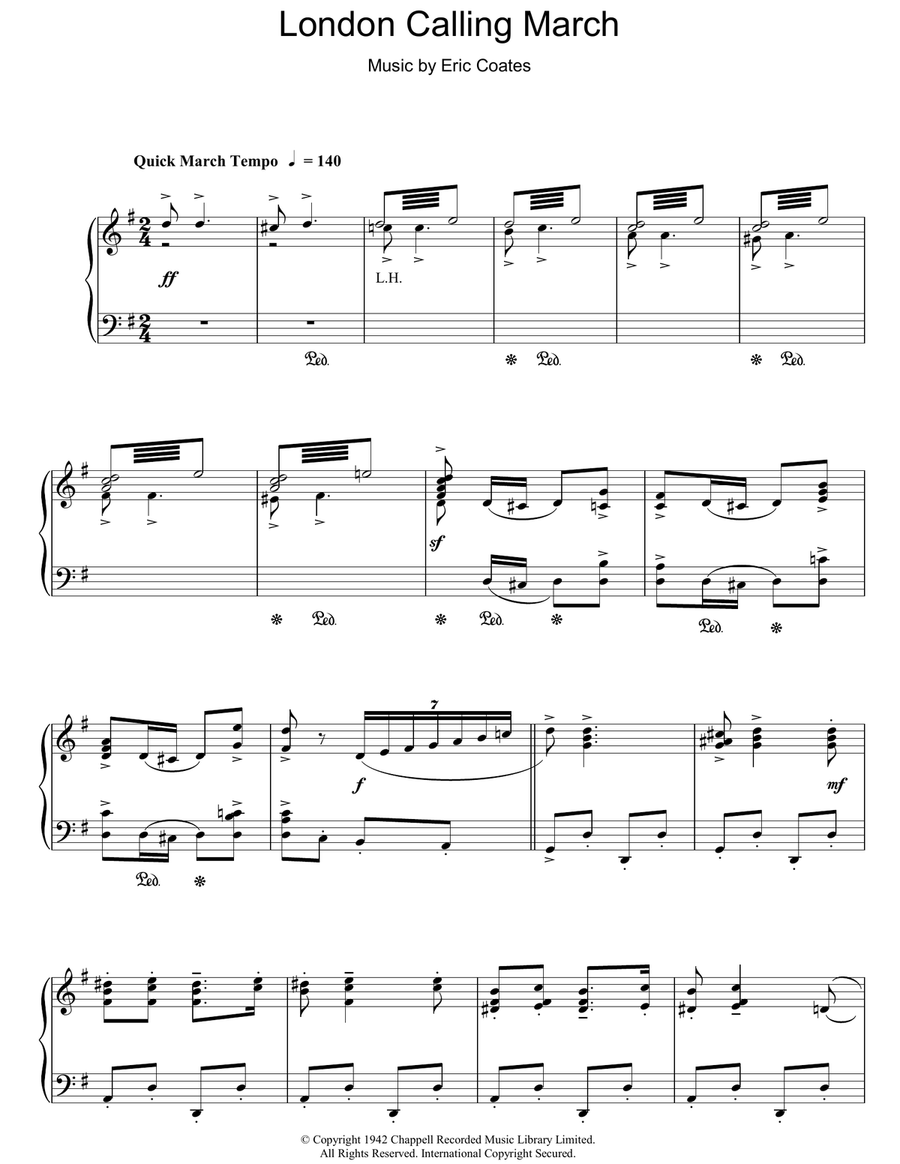 London Calling March London Calling March Piano Solo scores gallery preview page 1