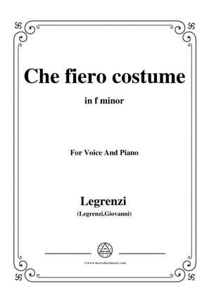 Legrenzi-Che fiero costume,from'Eteocle e Polinice',in f minor,for Voice and Piano