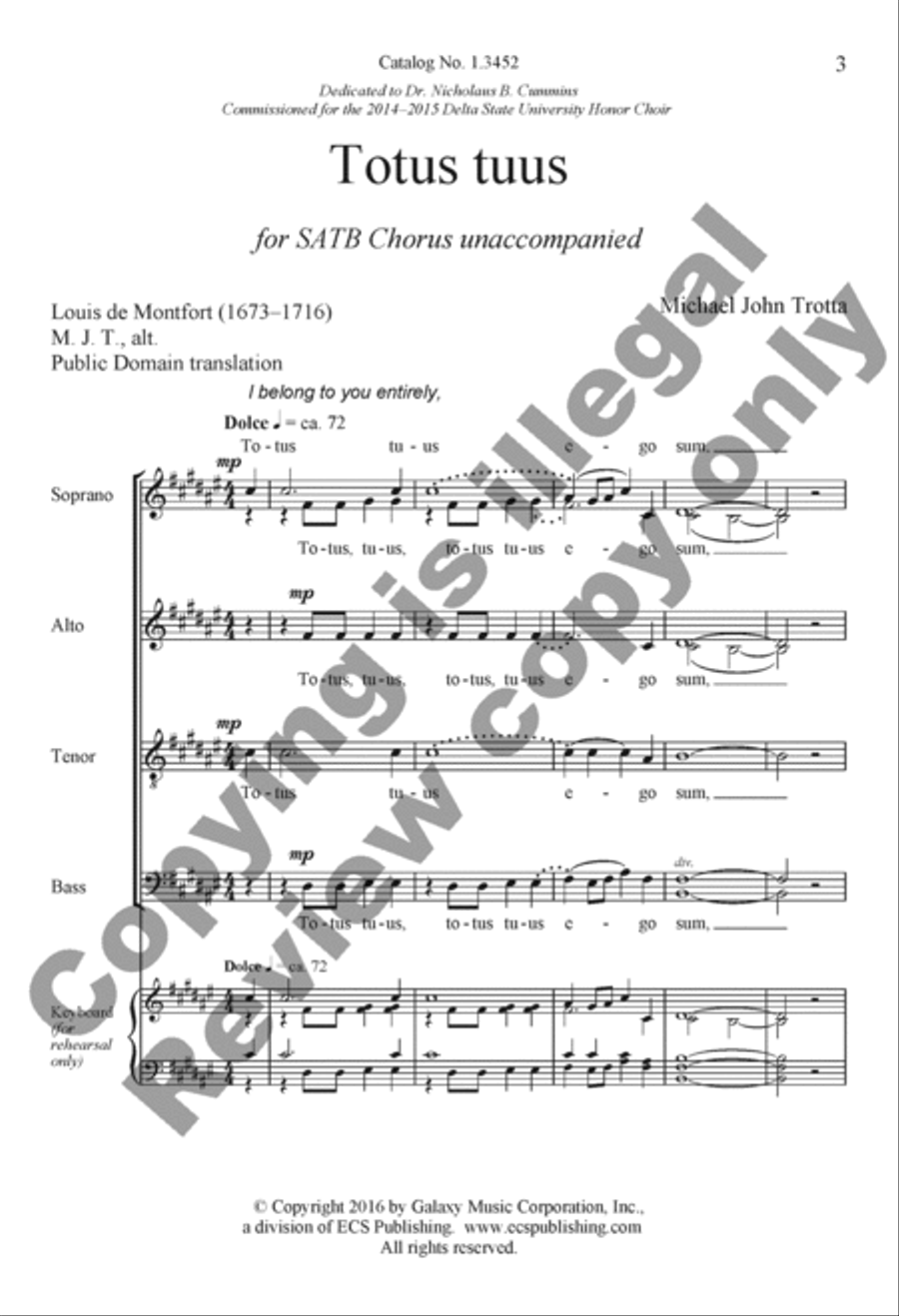 Totus tuus Totus tuus 4-Part scores gallery preview page 3