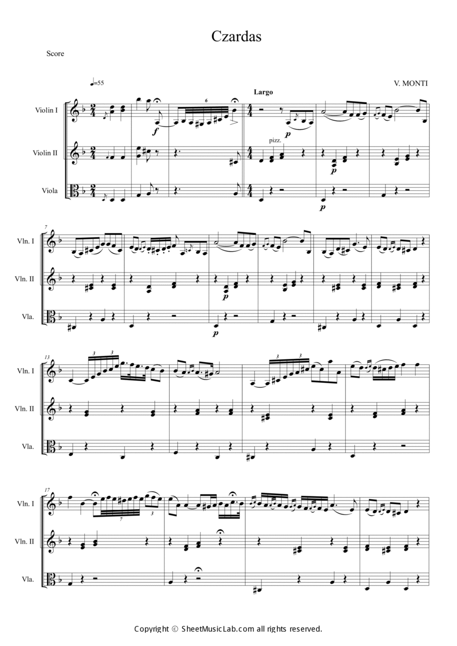 Czardas Czardas String Trio scores gallery preview page 1