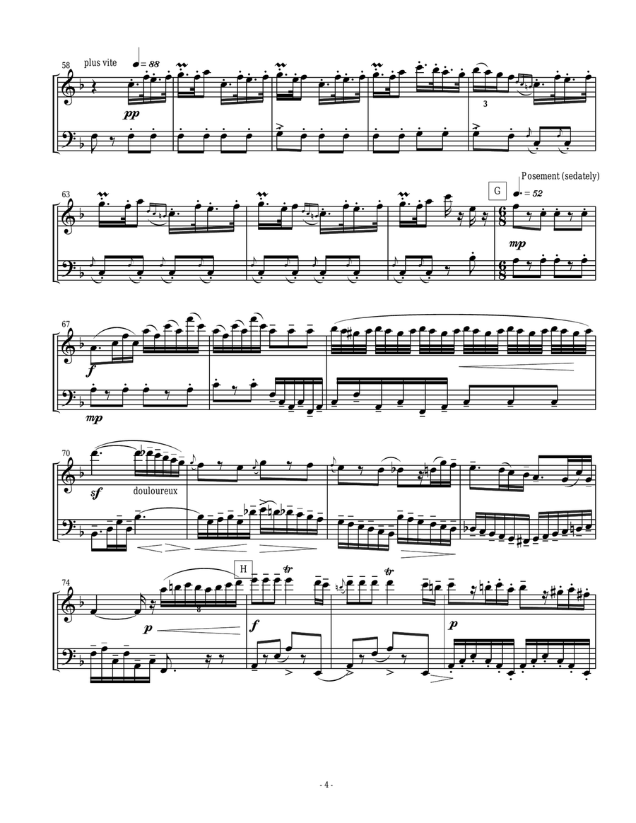 Eastern European Rhapsody - duets for flute and bassoon Woodwind Duet scores gallery preview page 4