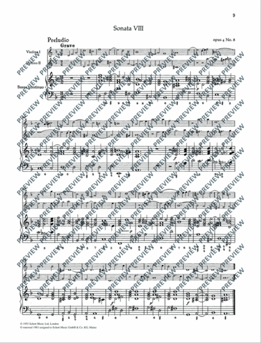 Twelve Chamber Sonatas Cello scores gallery preview page 10