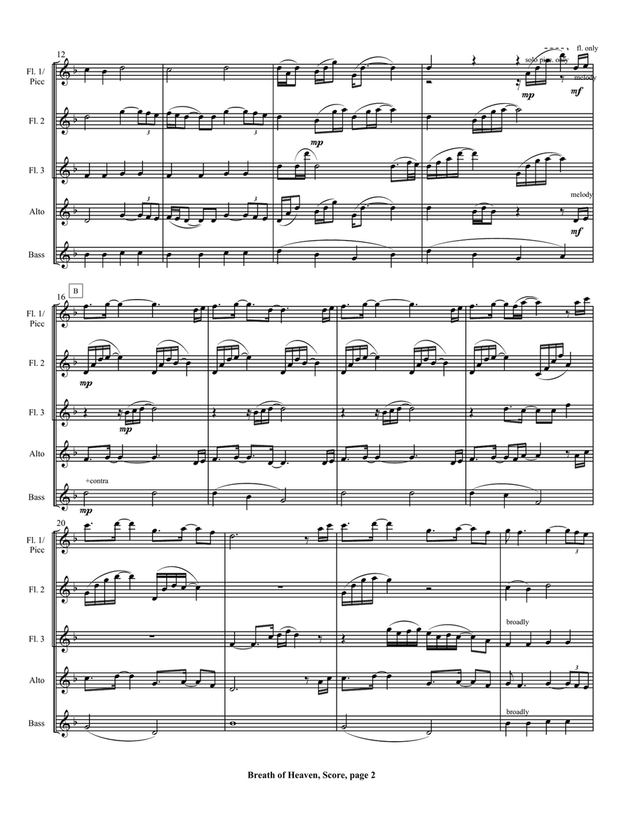 Breath Of Heaven (Mary's Song) Woodwind Ensemble scores gallery preview page 6
