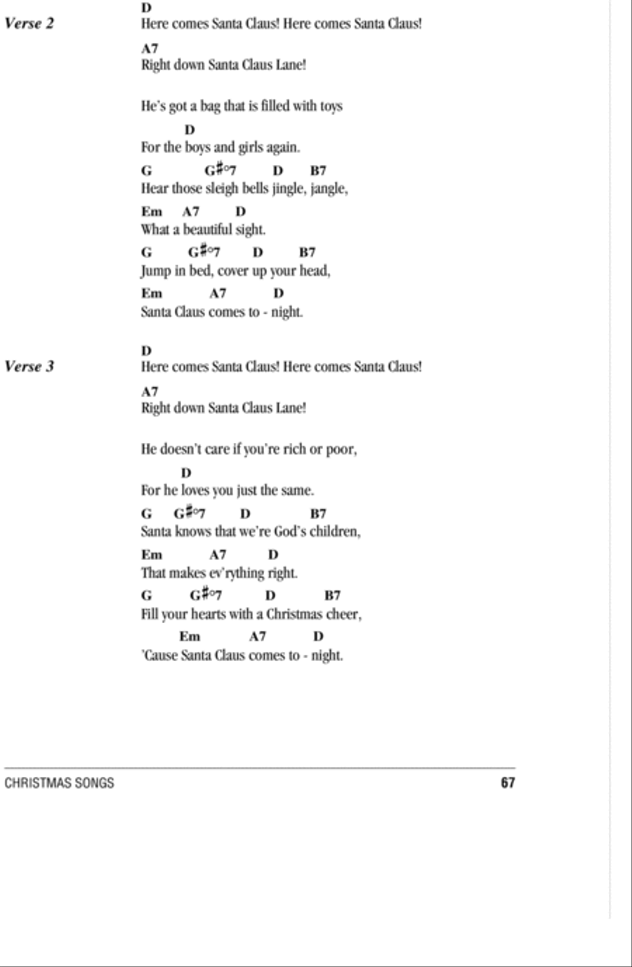 Here Comes Santa Claus (Right Down Santa Claus Lane) Easy Guitar scores gallery preview page 2