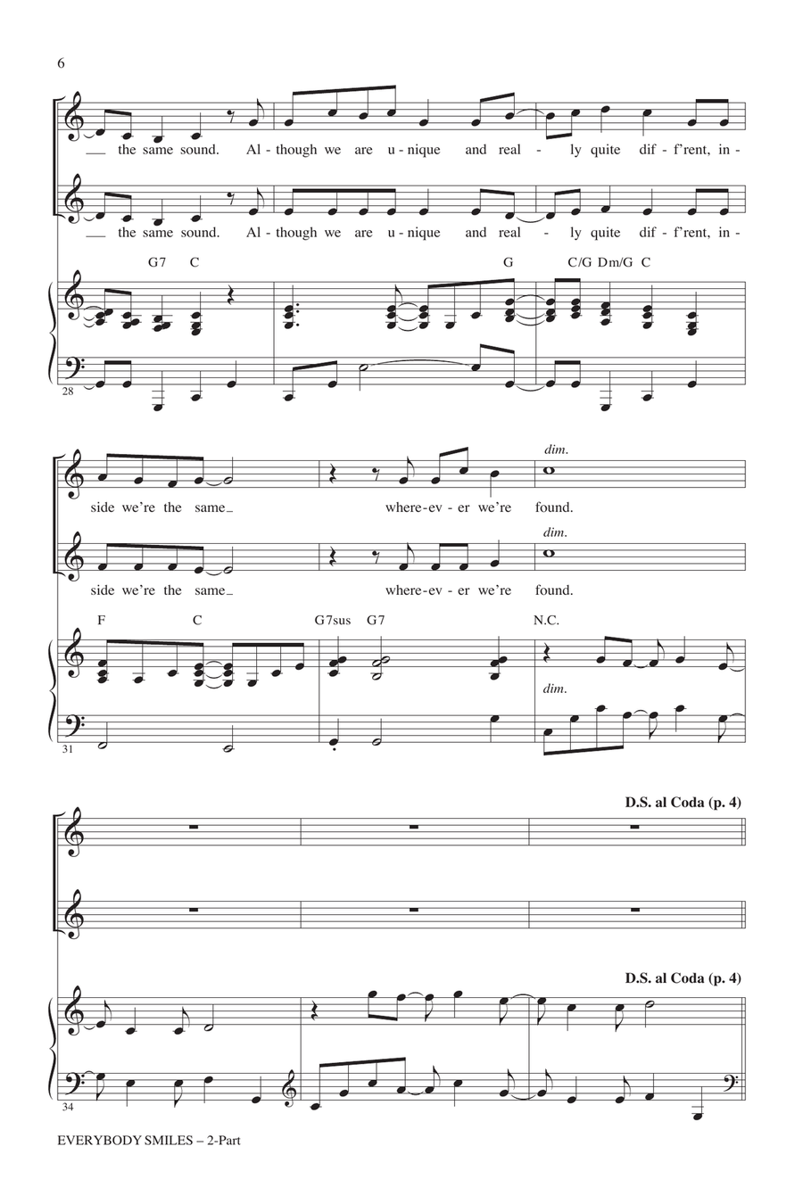 Everybody Smiles Everybody Smiles 2-Part scores gallery preview page 4