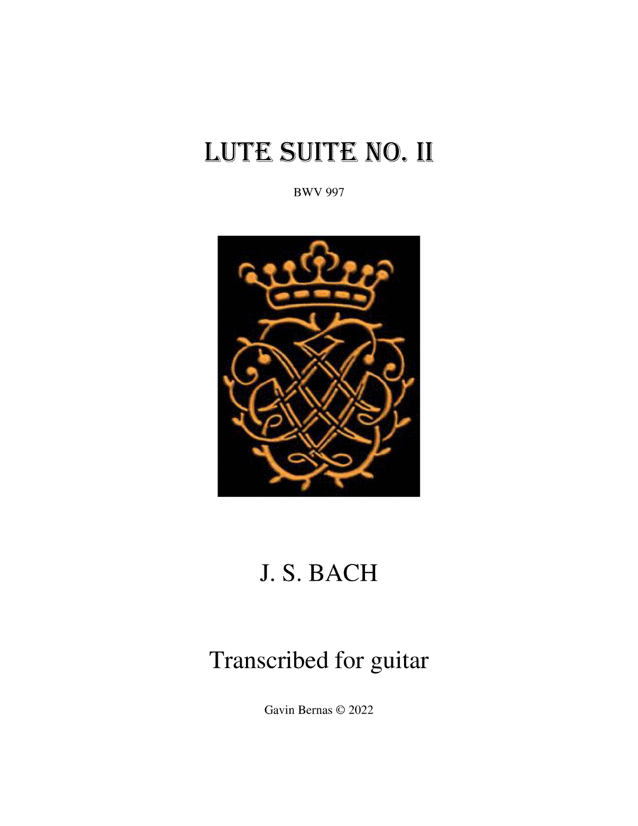 Book cover for Bach Second Lute Suite BWV 997