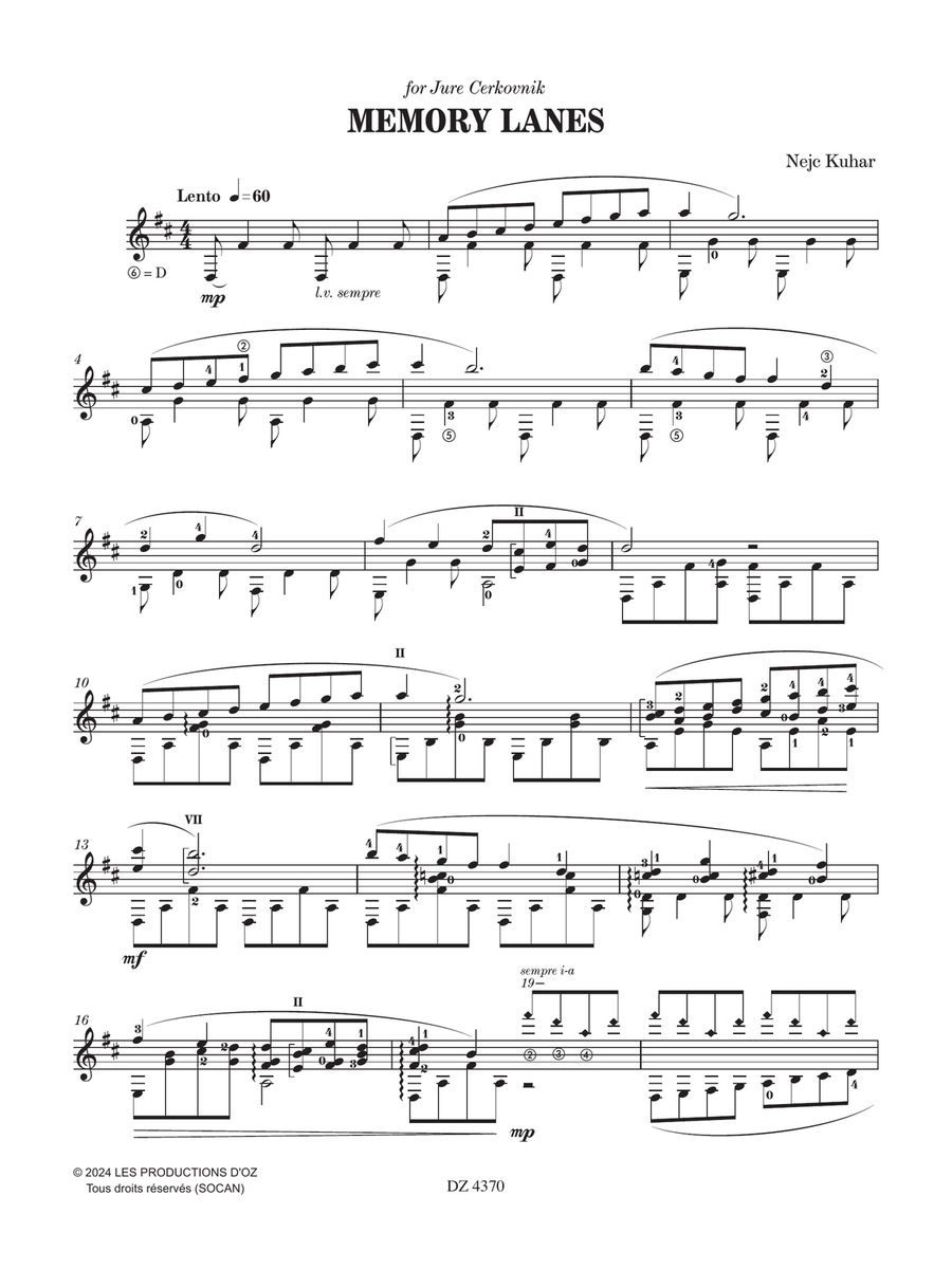Memory Lanes Classical Guitar scores gallery preview page 3