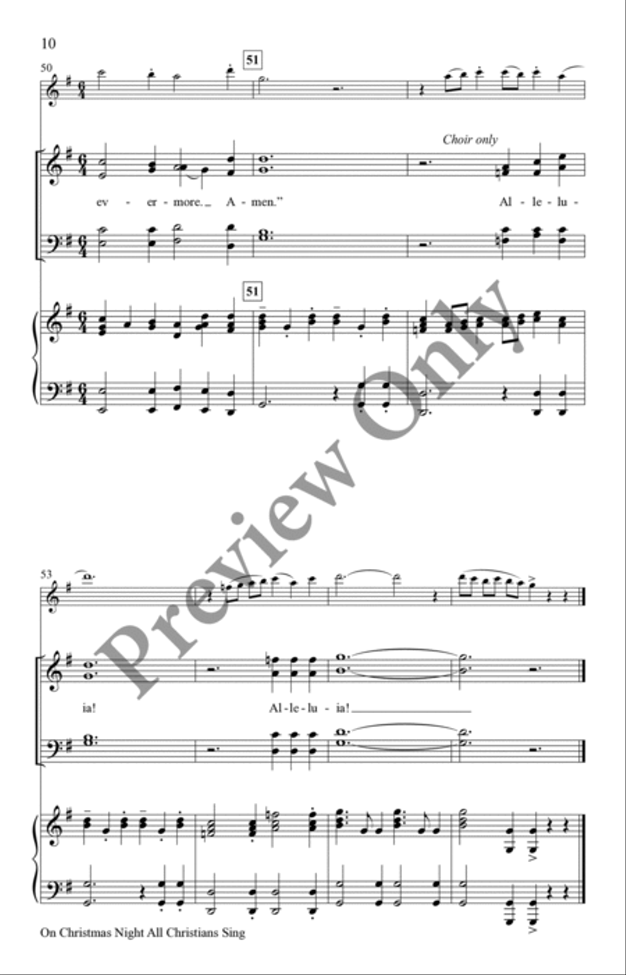 On Christmas Night All Christians Sing 4-Part scores gallery preview page 10