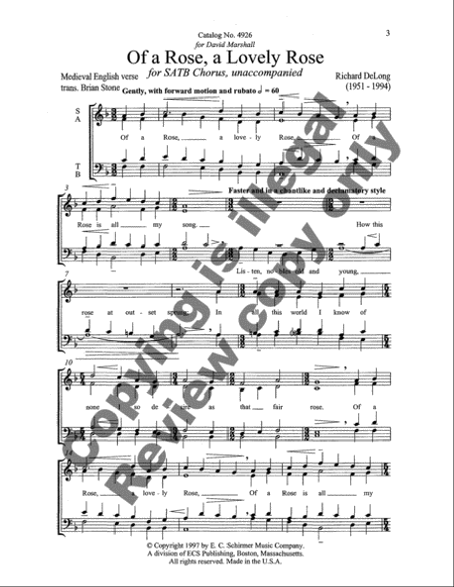 Of a Rose, a Lovely Rose 4-Part scores gallery preview page 3