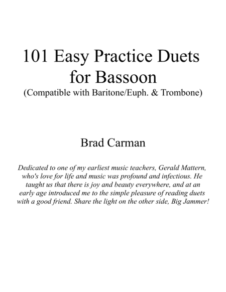 101 Easy Practice Duets for Bassoon