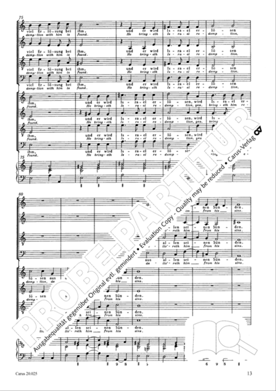 From the deep, cried I (Aus der Tiefe ruf ich) 4-Part scores gallery preview page 14