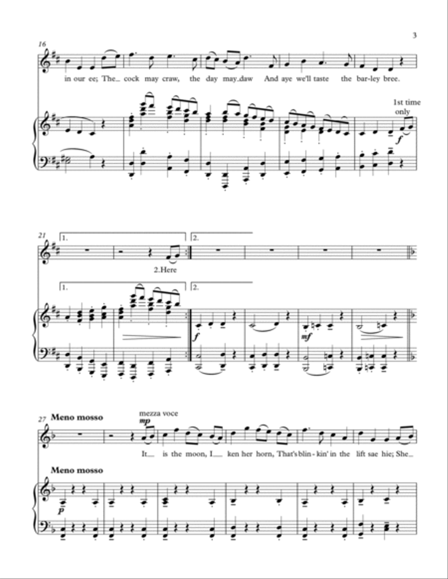 O Willie Brew'd a Peck o' Maut - in D (Burns) Voice scores gallery preview page 3