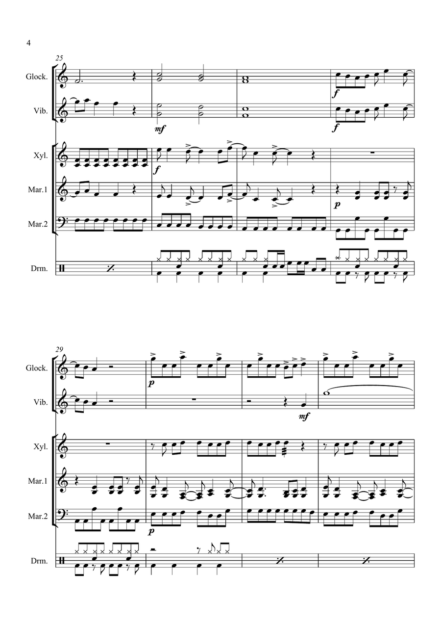 Video Killed The Radio Star Percussion Ensemble scores gallery preview page 6