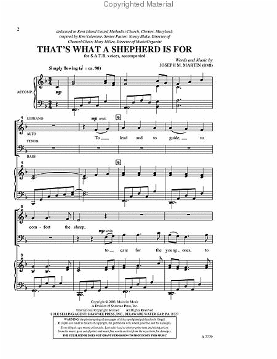 That's What a Shepherd Is For 4-Part scores gallery preview page 2