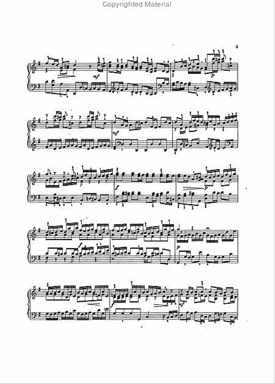 Brandenburg Concerto No. 3 in G BWV 1048 (Arranged for Piano) Piano Solo scores gallery preview page 3