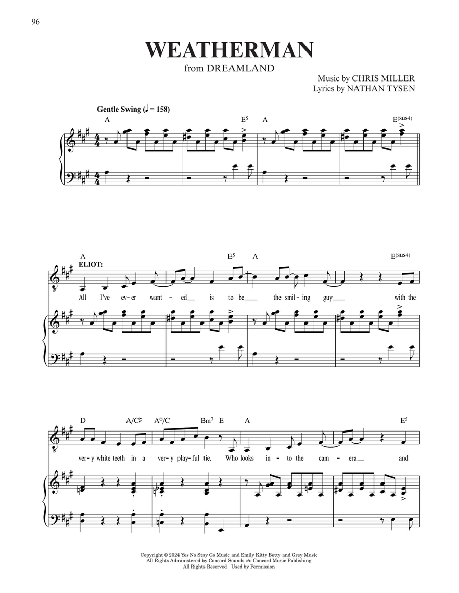 Weatherman (from Dreamland) Voice scores gallery preview page 1