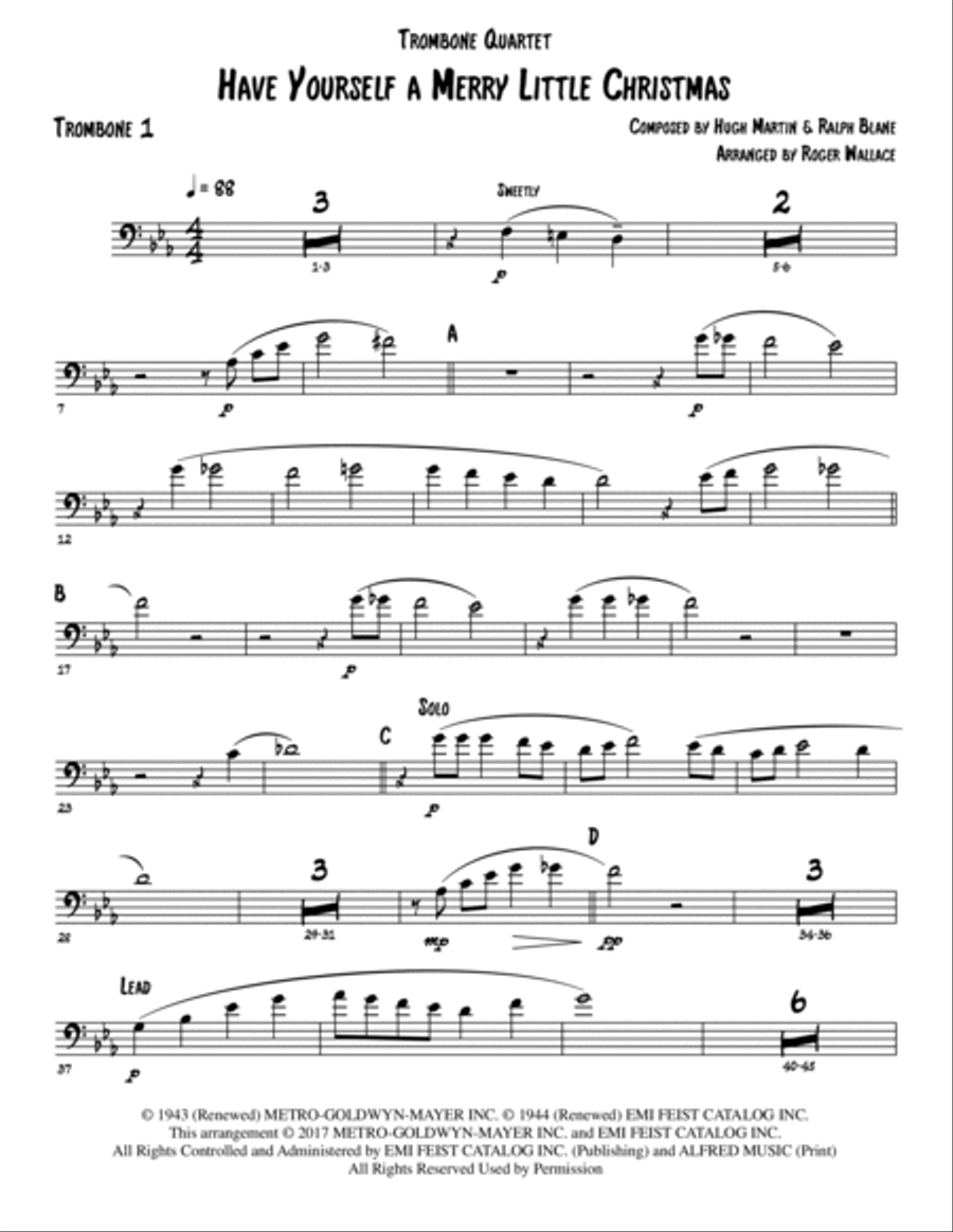 Have Yourself A Merry Little Christmas from MEET ME IN ST. LOUIS Brass Quartet scores gallery preview page 4