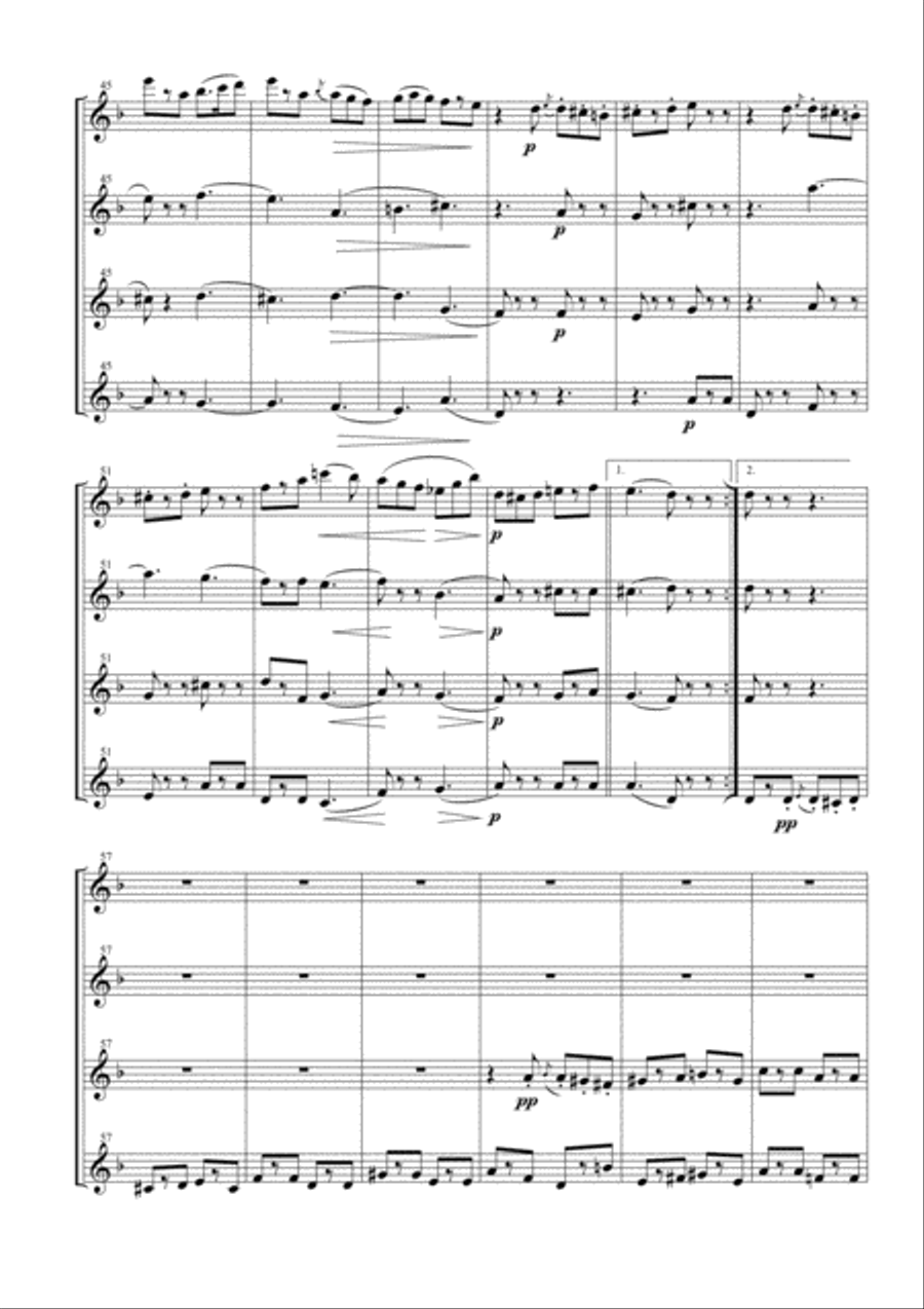 Funeral March of a Marionette for Flute Quartet Flute Quartet scores gallery preview page 4
