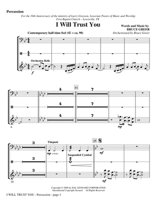 I Will Trust You - Percussion