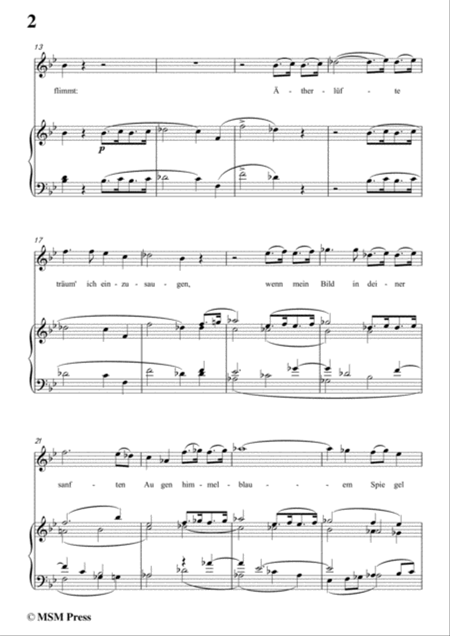 Schubert-Die Entzückung an Laura(Version I),D.577,in B flat Major,for Voice&Piano Voice scores gallery preview page 4