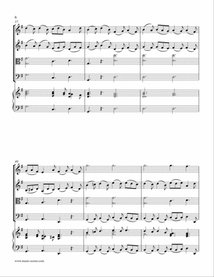 Pastorale from Christmas Concerto - String Quartet (optional Harpsichord) String Quartet scores gallery preview page 6