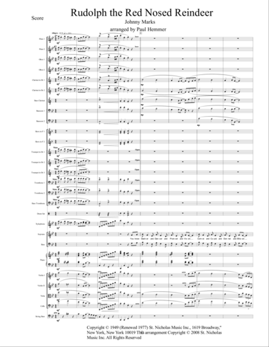 Rudolph The Red-nosed Reindeer Full Orchestra scores gallery preview page 2