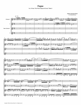 Fugue 15 from Well-Tempered Clavier, Book 1 (Clarinet Quartet)