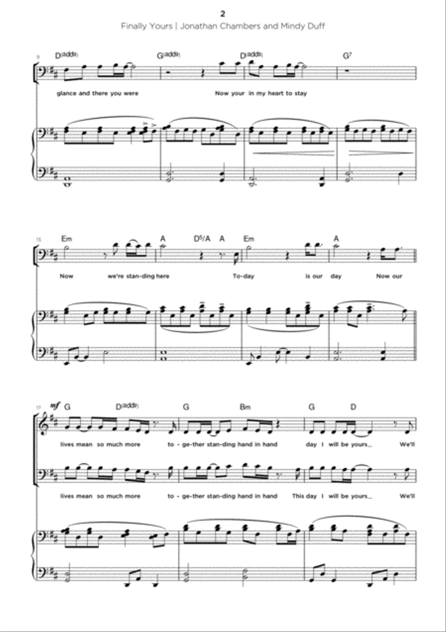 Finally Yours Piano, Vocal, Guitar scores gallery preview page 2