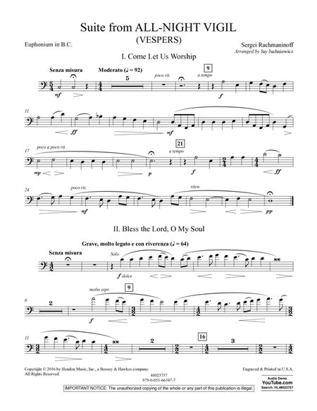 Suite from All-Night Vigil (Vespers) - Euphonium in Bass Clef