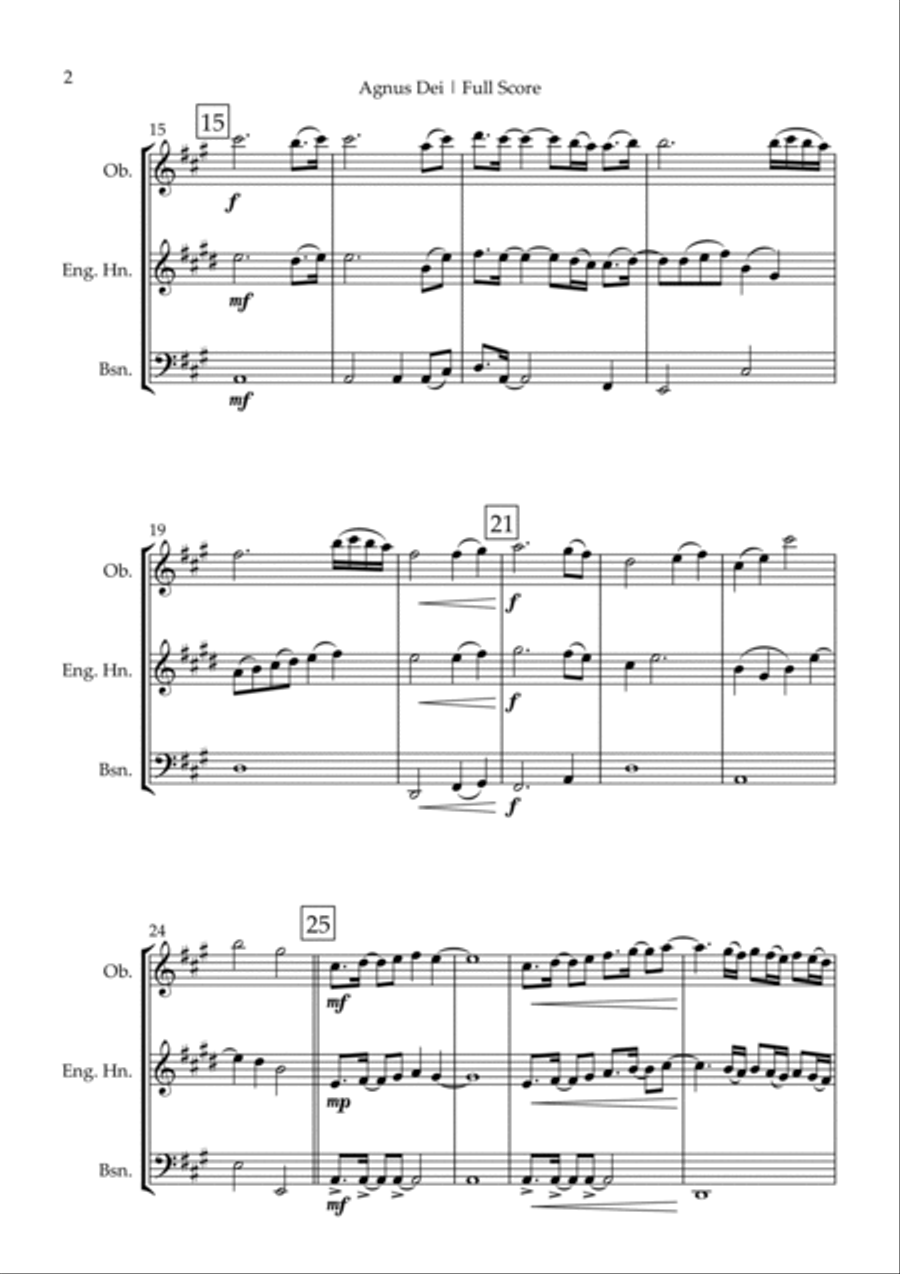 Agnus Dei Agnus Dei Woodwind Trio scores gallery preview page 2