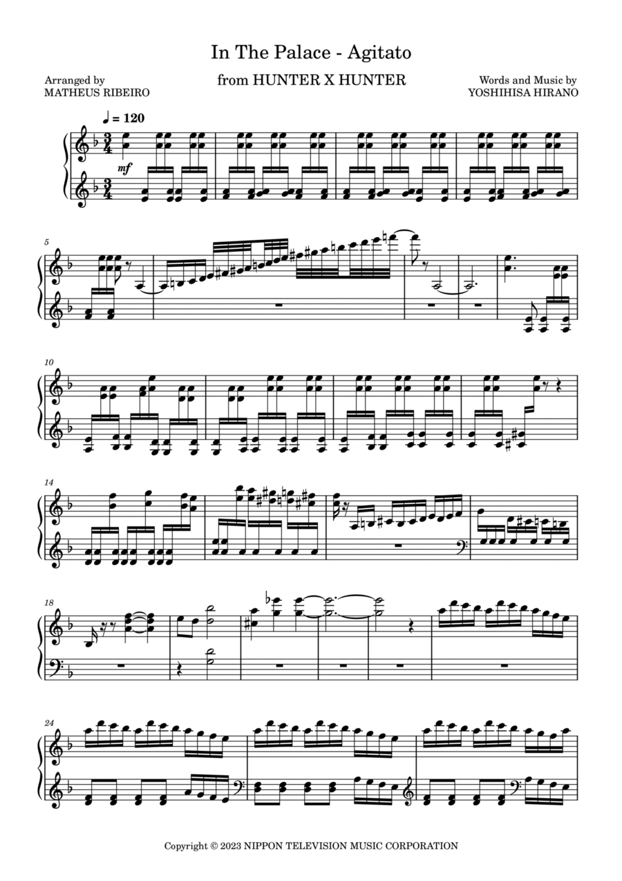 In The Palace - Agitato In The Palace - Agitato Piano Solo scores gallery preview page 1