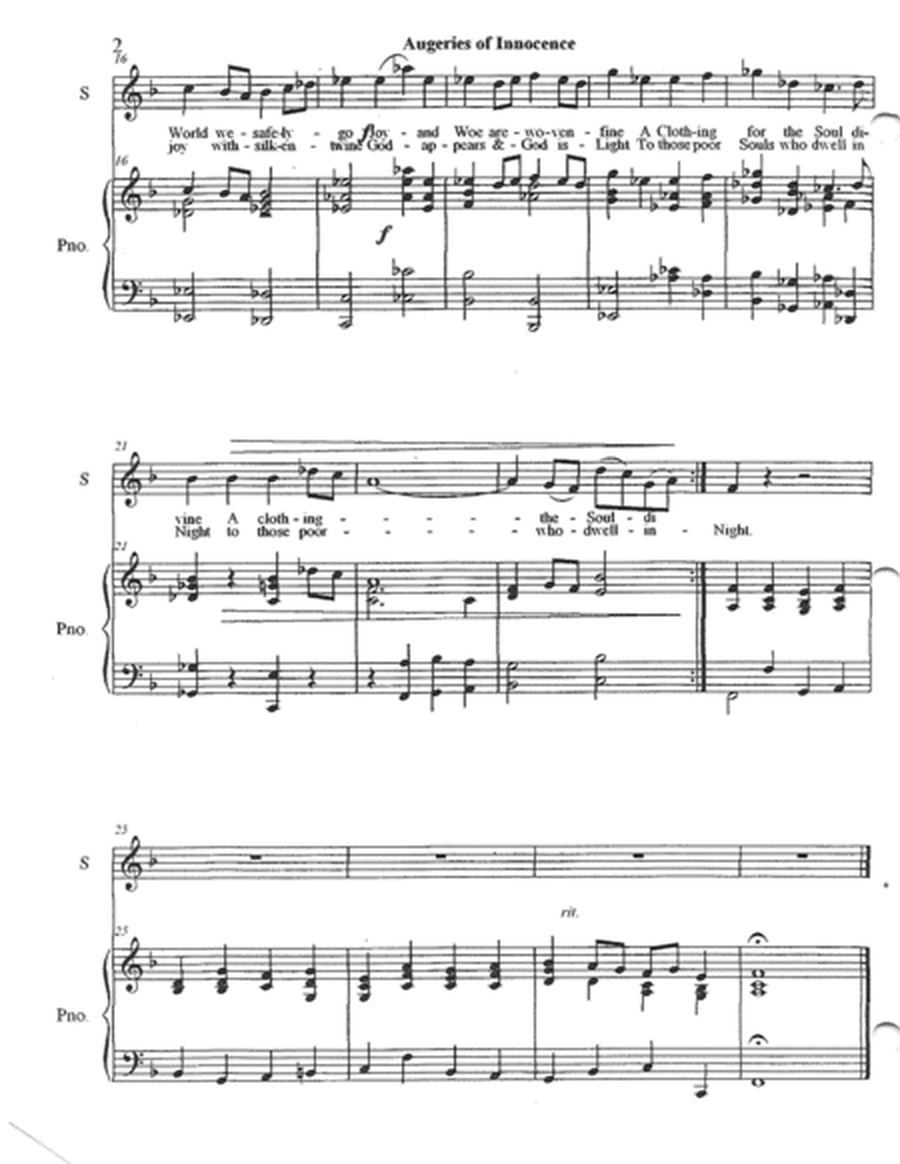 Four Blake Songs for Soprano/Tenor image number null