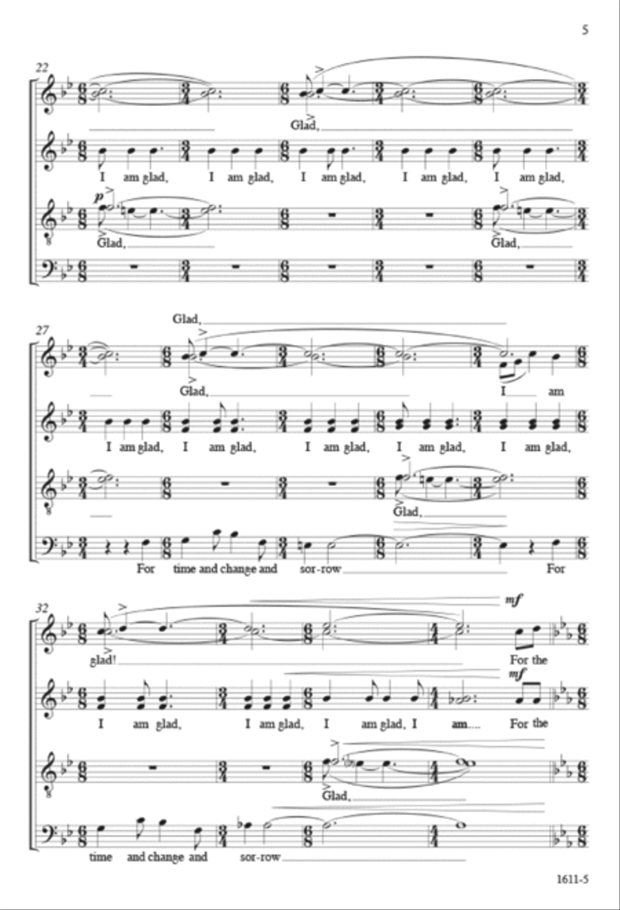 I Am Glad - SATB divisi octavo image number null