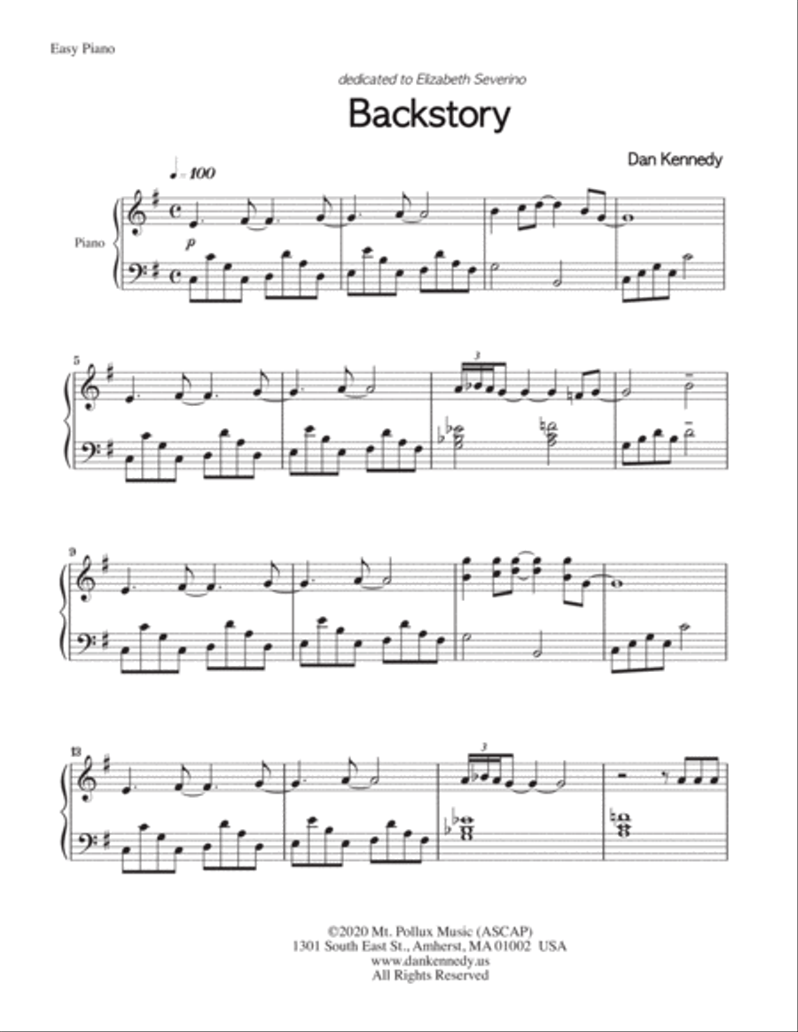 Backstory (Easy Piano) Backstory (Easy Piano) Easy Piano scores gallery preview page 2