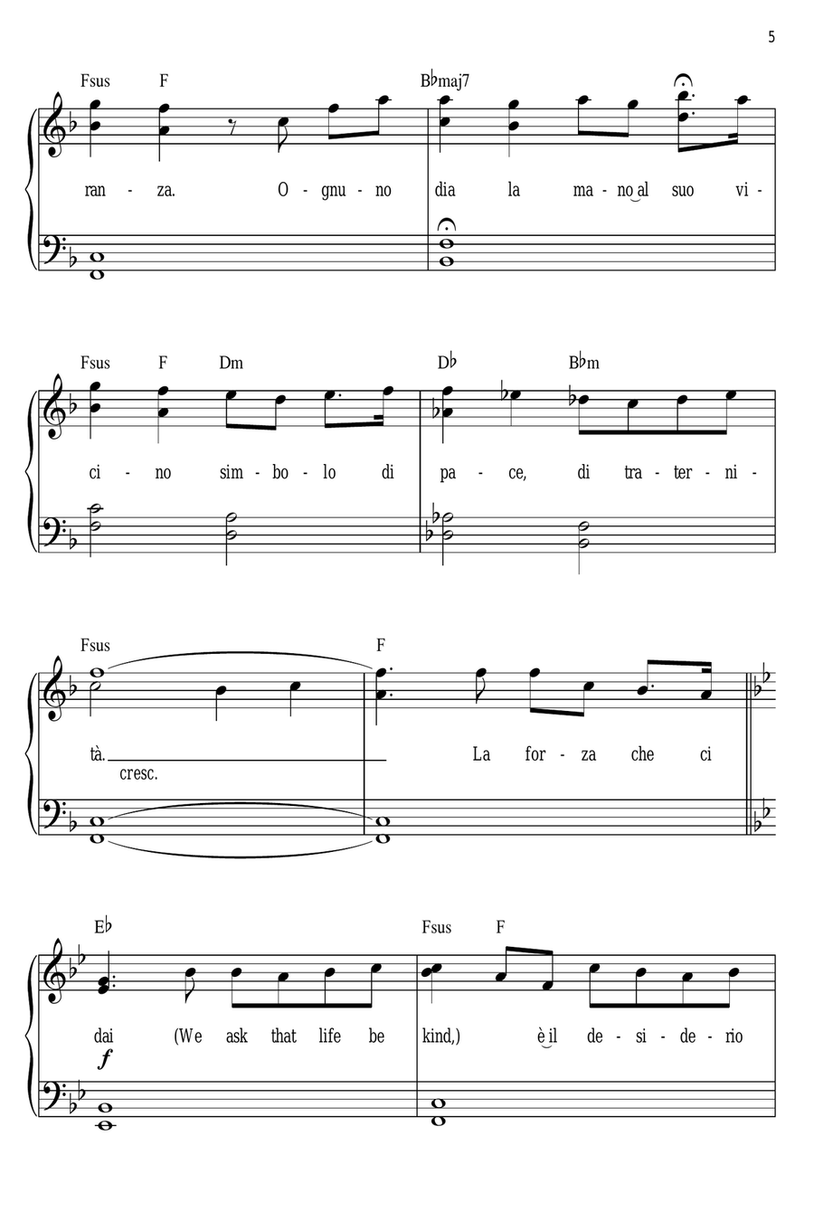 The Prayer Easy Piano scores gallery preview page 5
