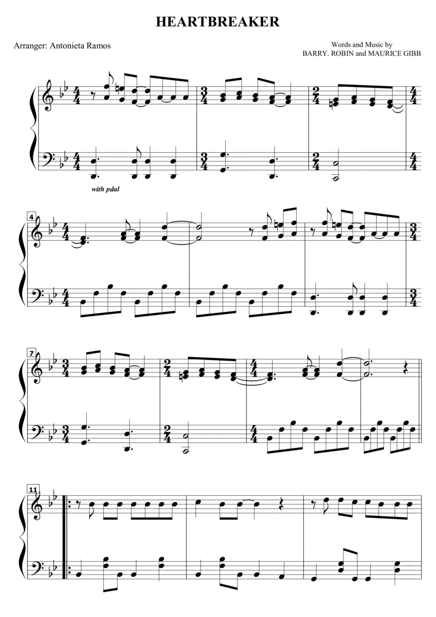 Heartbreaker Piano Solo scores gallery preview page 1