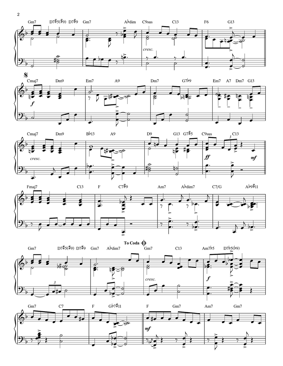 Let It Snow! Let It Snow! Let It Snow! [Jazz version] (arr. Brent Edstrom) Piano Solo scores gallery preview page 2