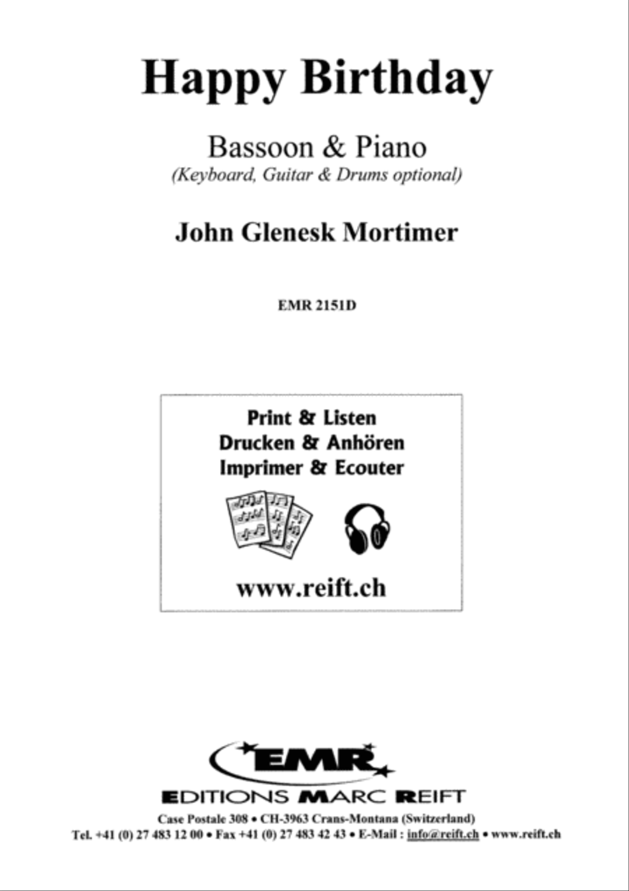 Happy Birthday Bassoon Solo scores gallery preview page 2