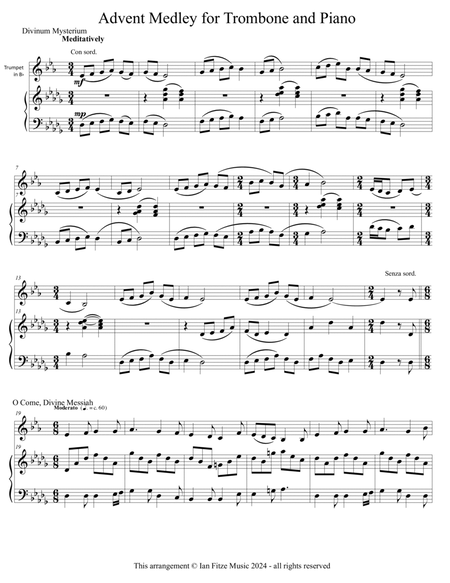 Advent Hymn Medley for Bb Trumpet and Piano image number null