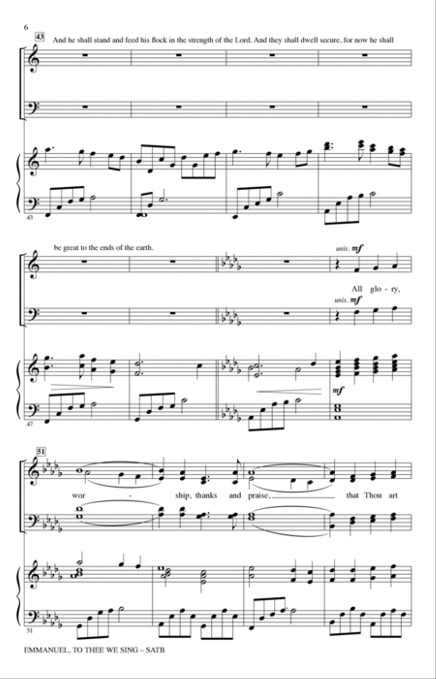 Emmanuel, To Thee We Sing 4-Part scores gallery preview page 5