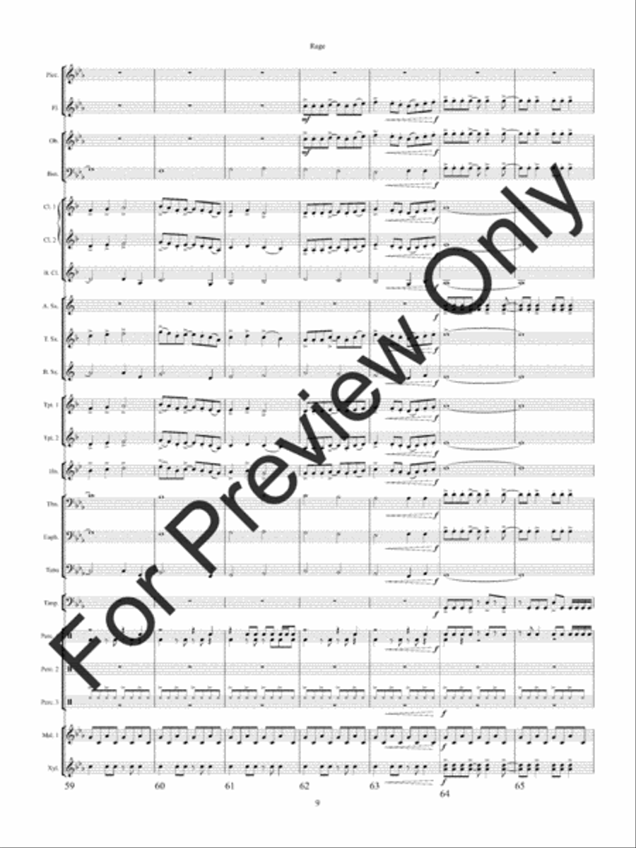 Rage Rage Concert Band scores gallery preview page 12