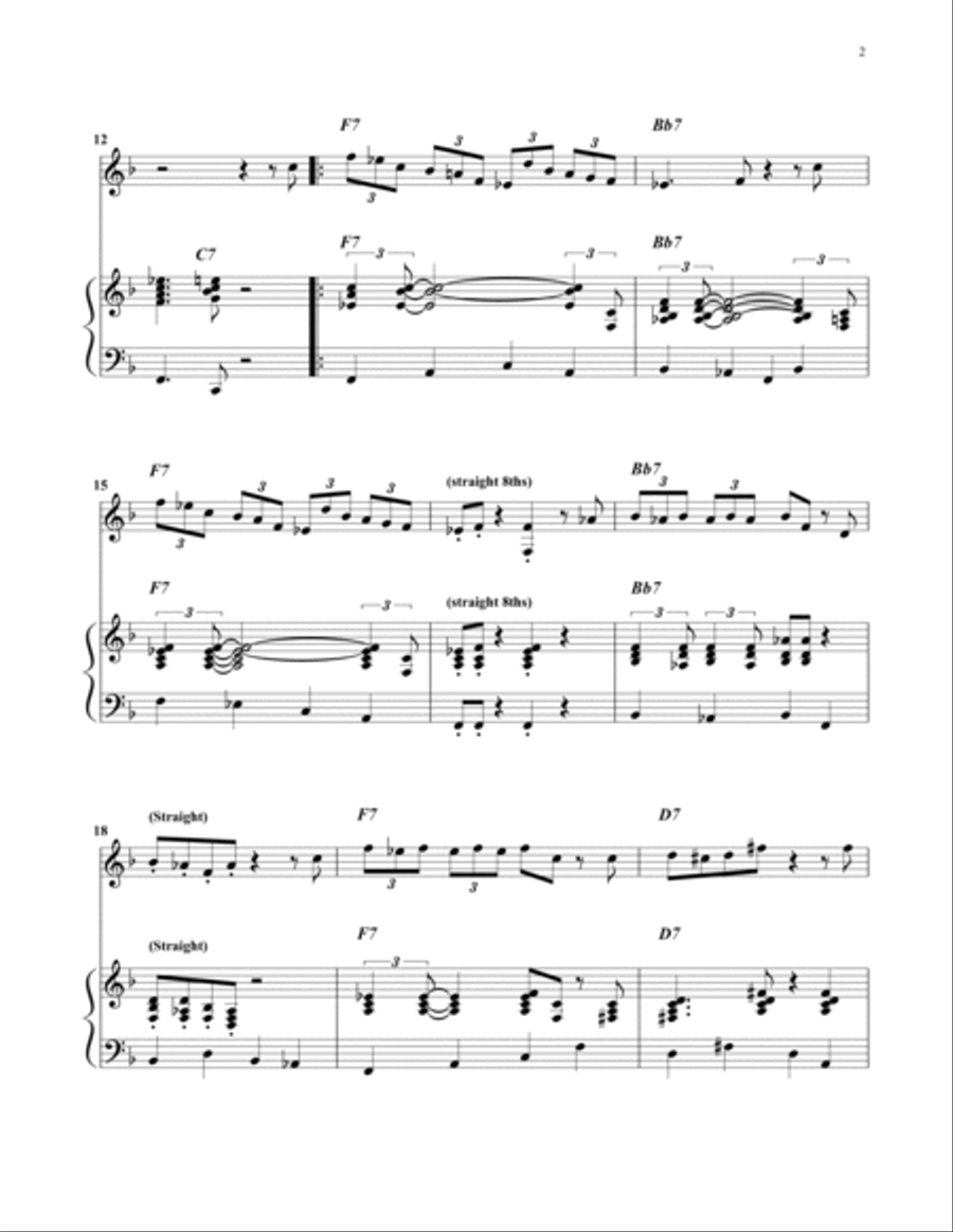 Monday 10-1-5 (Blues) Monday 10-1-5 (Blues) Jazz Ensemble scores gallery preview page 2