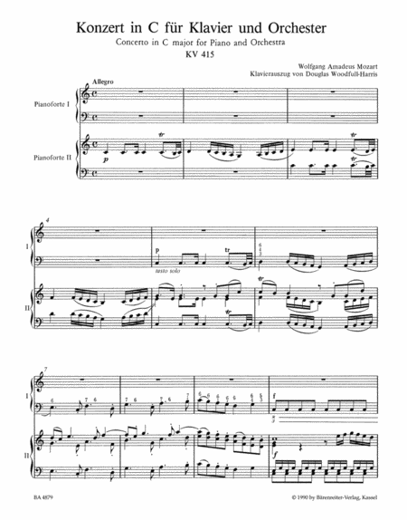 Concerto, No. 13 C major, KV 415