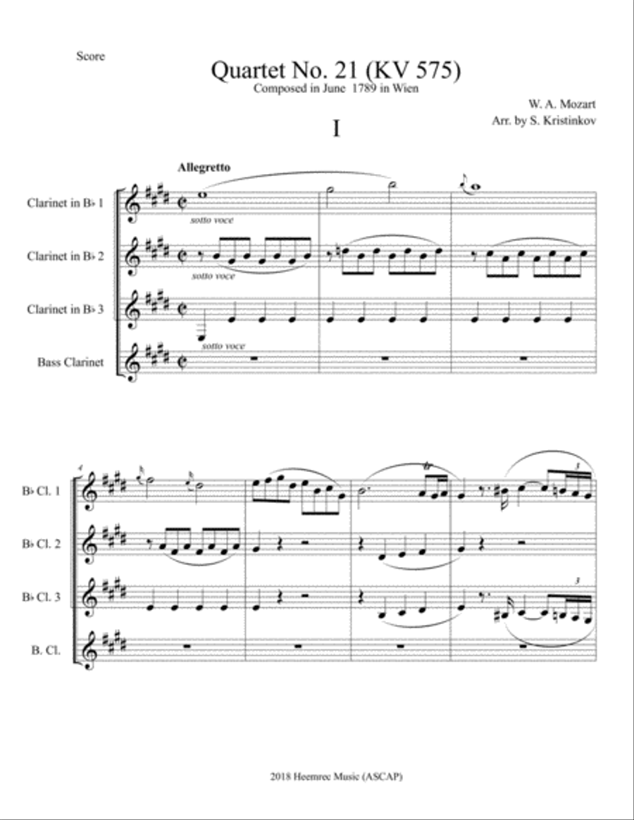 String Quartet No. 21 Woodwind Quartet scores gallery preview page 3
