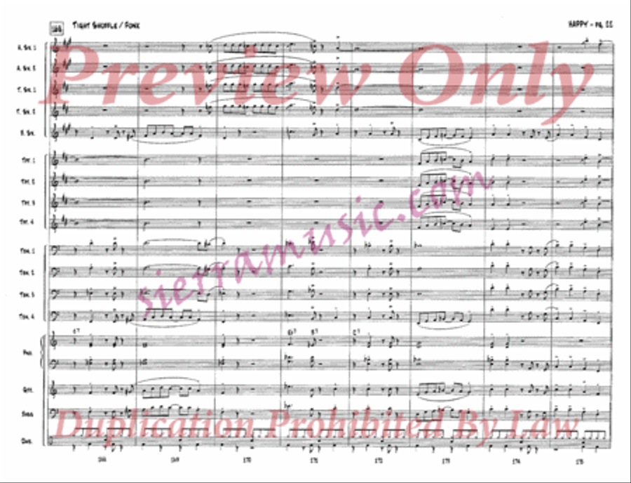 Happy (from One Foot in the Swamp) Jazz Ensemble scores gallery preview page 23